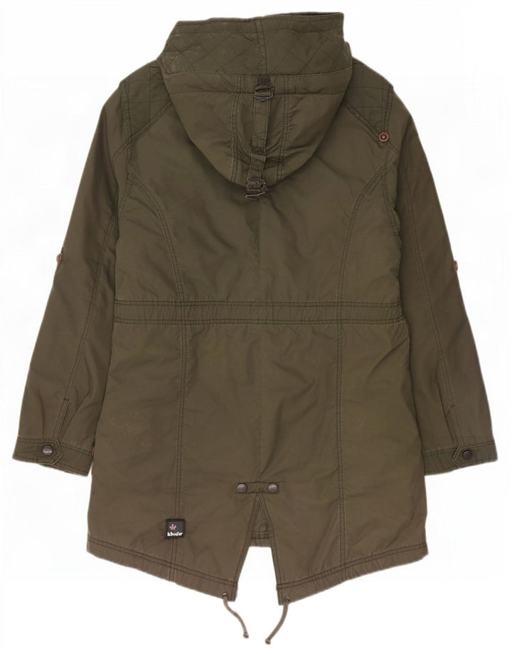 KHUJO Womens Hooded Parka Jacket UK 20 2XL Khaki Polyester