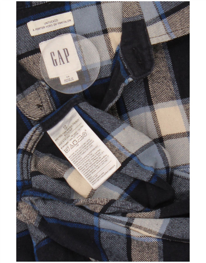 Gap Mens Flannel Shirt XS Blue Plaid Cotton