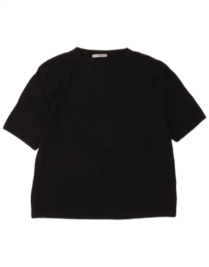 Marks & Spencer Womens Crew Neck Jumper Sweater UK 20 2XL Black