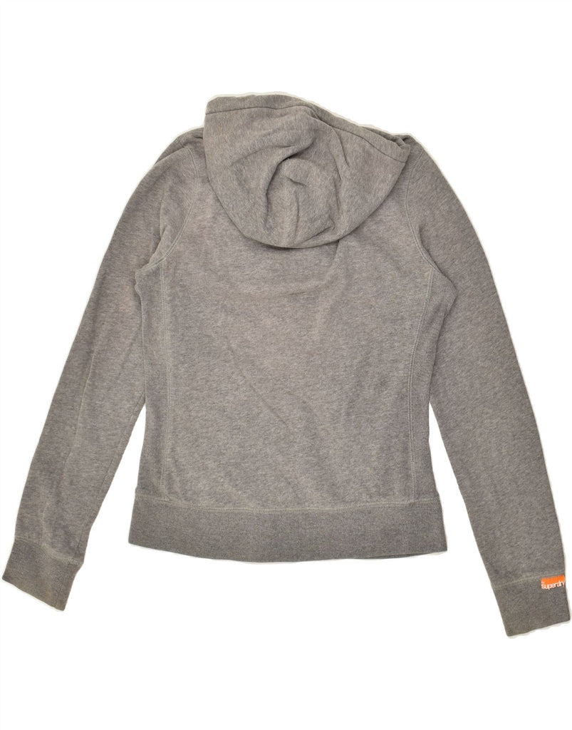 SUPERDRY Womens Zip Hoodie Sweater UK 14 Medium Grey Cotton | Vintage Superdry | Thrift | Second-Hand Superdry | Used Clothing | Messina Hembry 