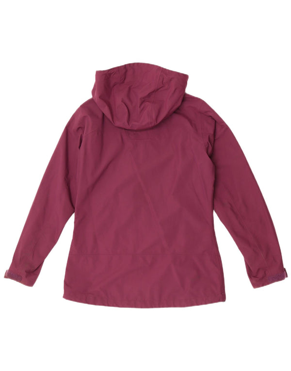 Berghaus Womens Hooded Rain Jacket UK 12 Medium Burgundy Polyamide