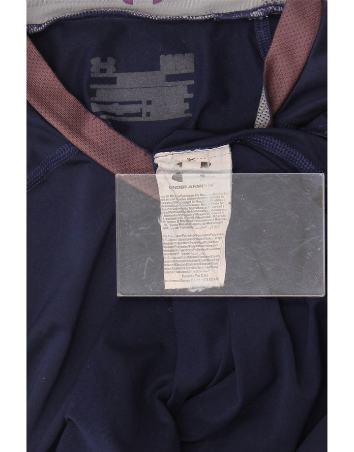 UNDER ARMOUR Mens Graphic T-Shirt Top Small Navy Blue Polyester Sports