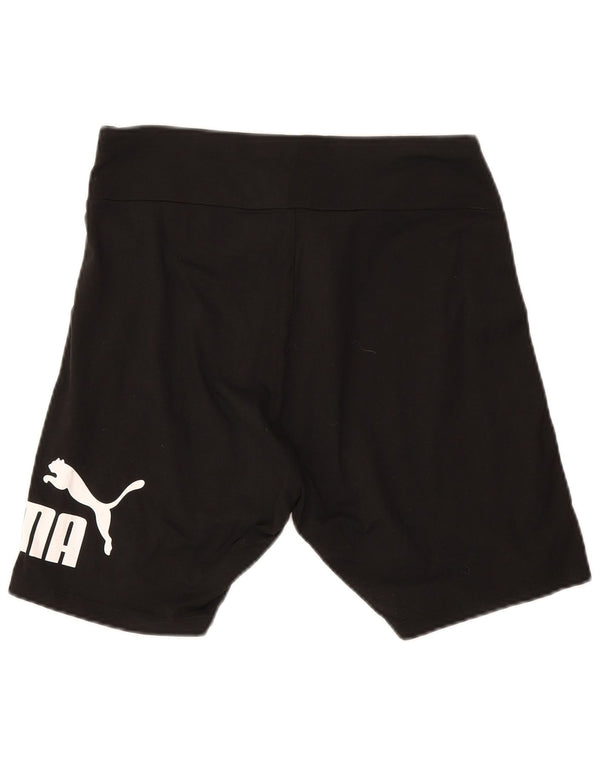 Puma Womens Graphic Sport Shorts UK 14 Large  Black Cotton