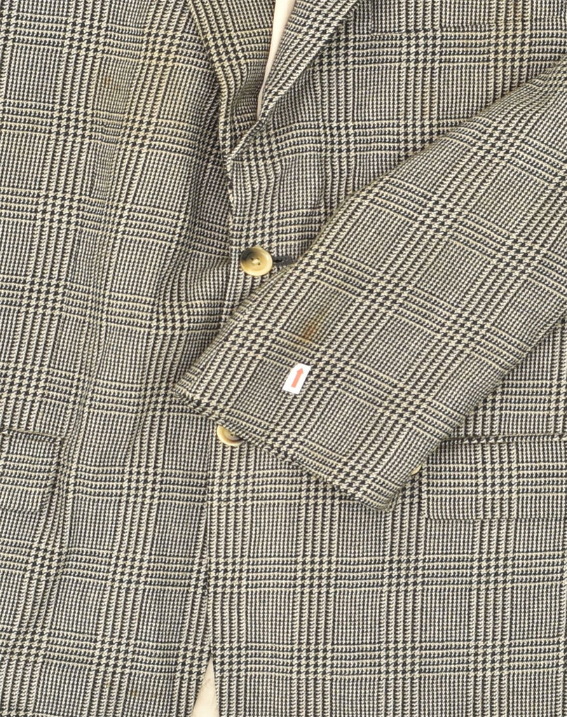 NAUTICA Mens 2 Button Blazer Jacket UK 42 XL Grey Houndstooth Wool | Vintage Nautica | Thrift | Second-Hand Nautica | Used Clothing | Messina Hembry 