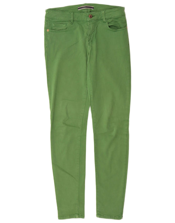 MASSIMO DUTTI Womens Skinny Casual Trousers EU 38 Small W28 L29 Green