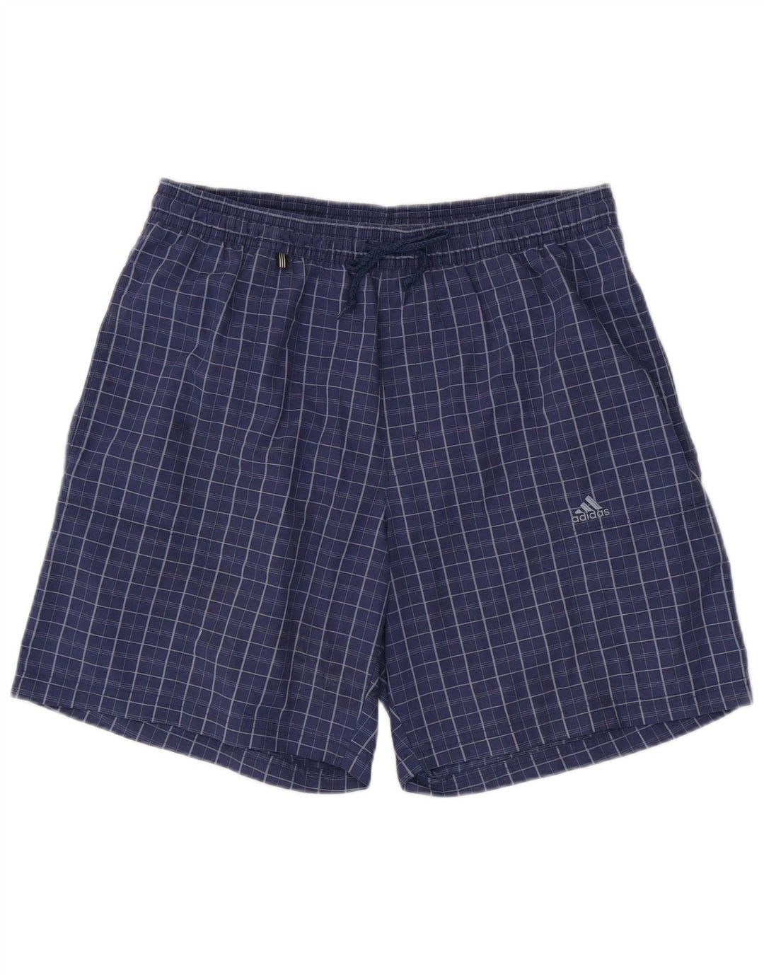 ADIDAS Mens Swimming Shorts Large Blue Check Polyester