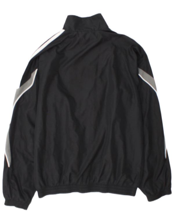 Adidas Mens Tracksuit Top Jacket UK 36/38 Small Black Colourblock Polyester