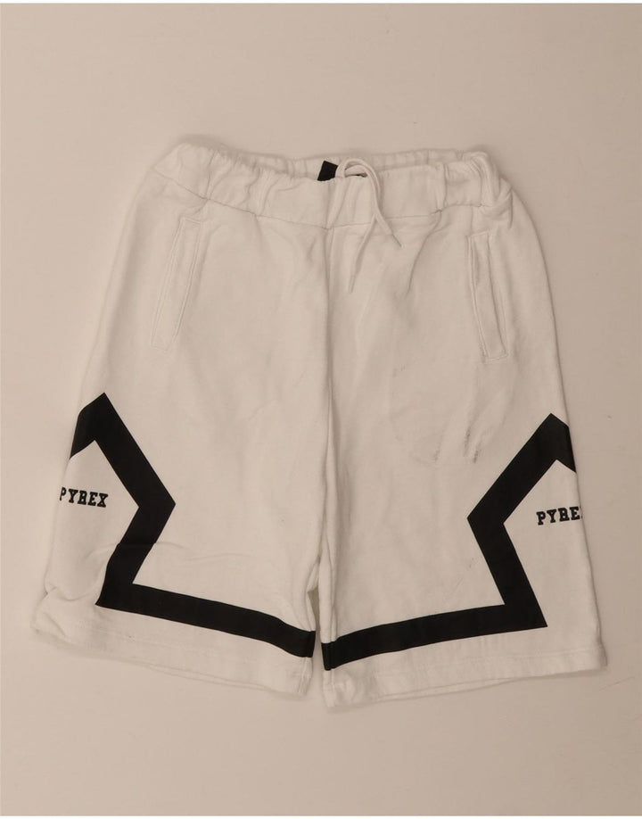 PYREX Boys Graphic Sport Shorts 11-12 Years  White Colourblock Cotton