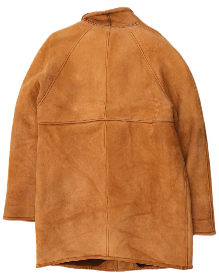Vintage Mens Shearling Jacket UK 38 Medium Brown