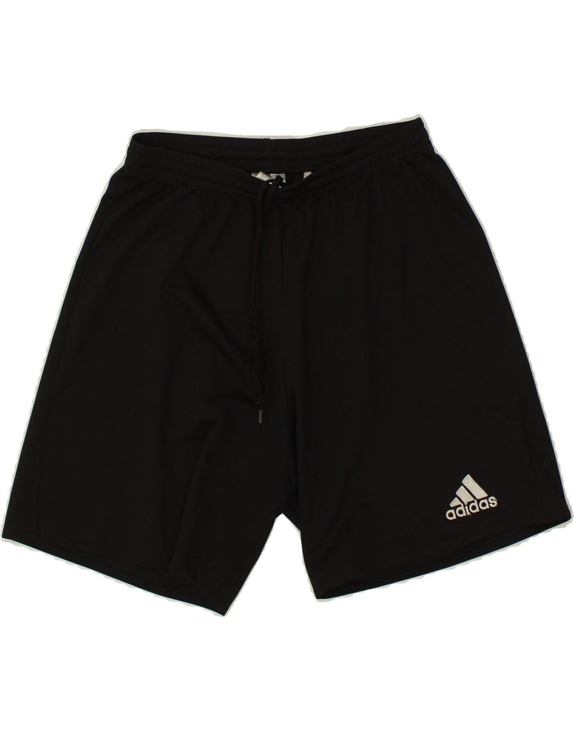 ADIDAS Mens Climalite Graphic Sport Shorts Small Black Polyester | Vintage Adidas | Thrift | Second-Hand Adidas | Used Clothing | Messina Hembry 