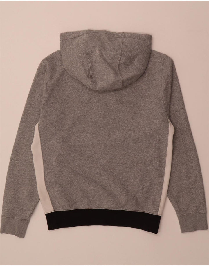 NIKE Mens Zip Neck Zip Hoodie Sweater XS Grey Colourblock Cotton