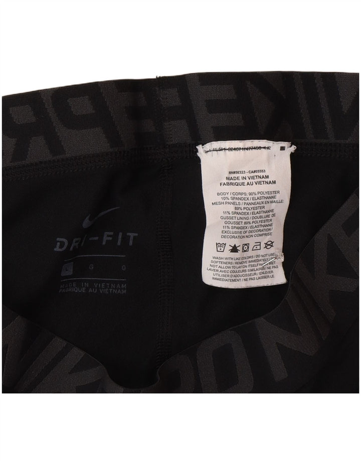 Nike Mens Dri Fit Graphic Crop Leggings Large Black Polyester