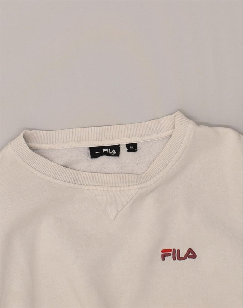 FILA Mens Sweatshirt Jumper XL White | Vintage Fila | Thrift | Second-Hand Fila | Used Clothing | Messina Hembry 