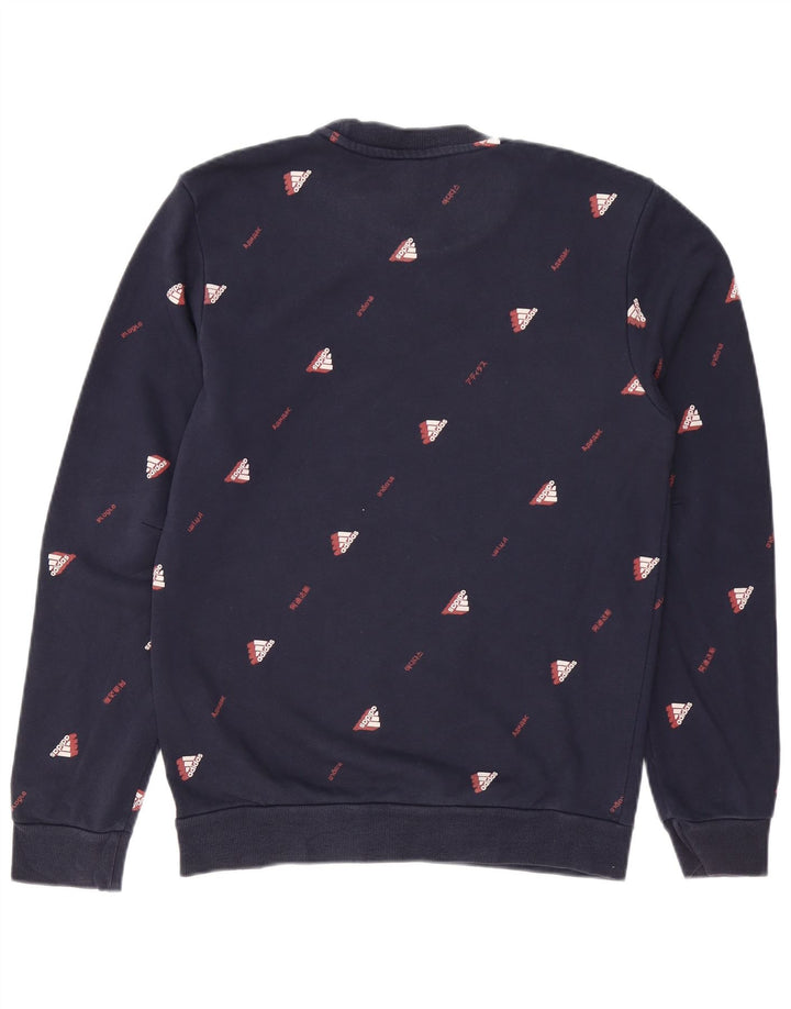 ADIDAS Mens Graphic Sweatshirt Jumper Small Navy Blue