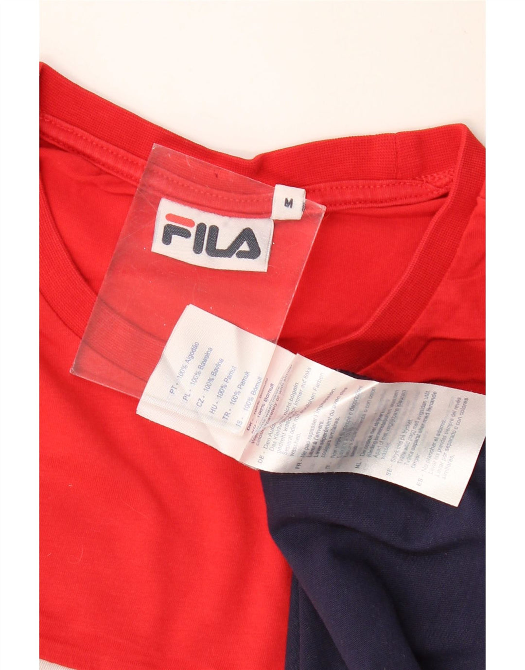 FILA Mens Graphic T-Shirt Top Medium Multicoloured Colourblock Cotton