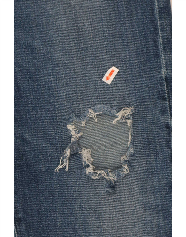 Rifle Mens Distressed Slim Jeans W38 L33 Blue Cotton