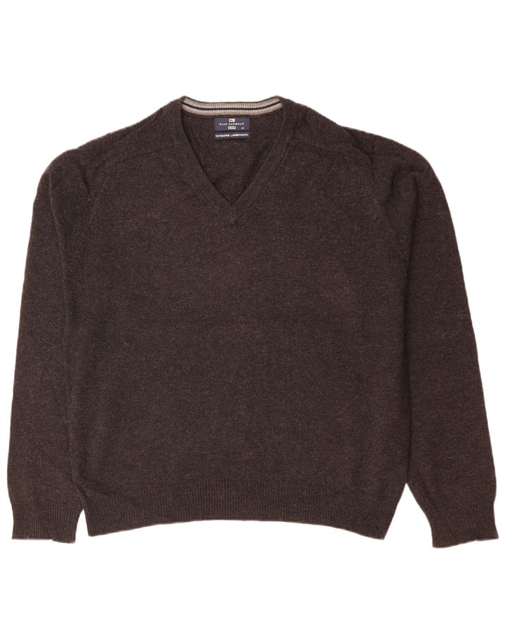 Marks & Spencer Mens Blue Harbour V-Neck Jumper Sweater Medium Grey