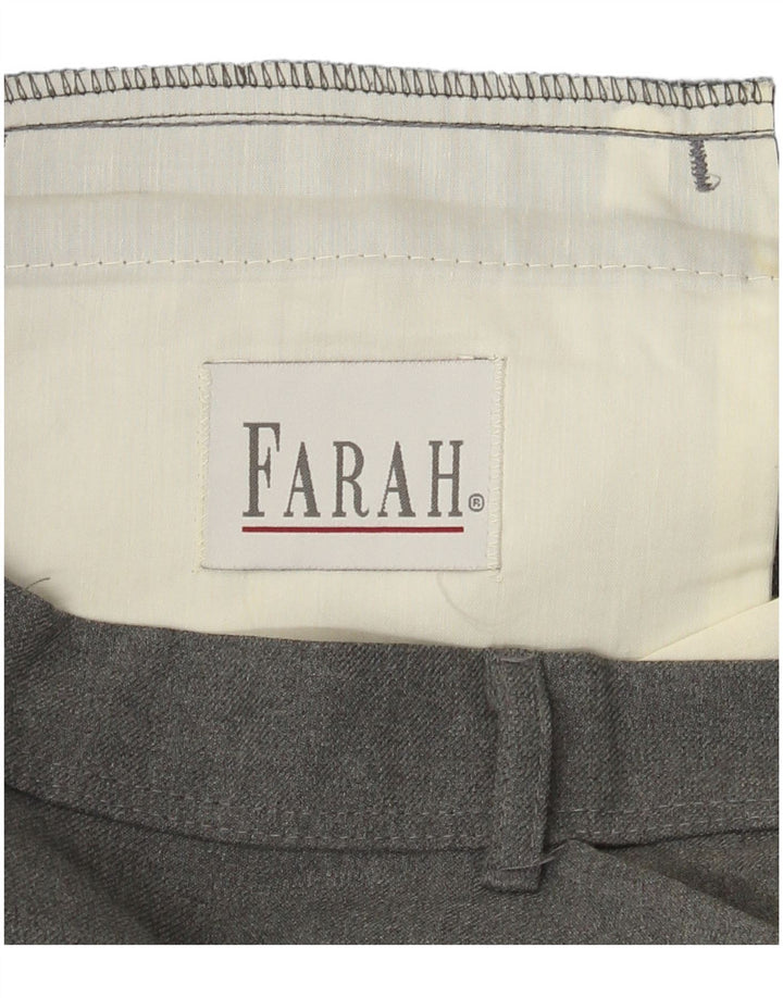 FARAH Mens Straight Casual Trousers W40 L30 Grey