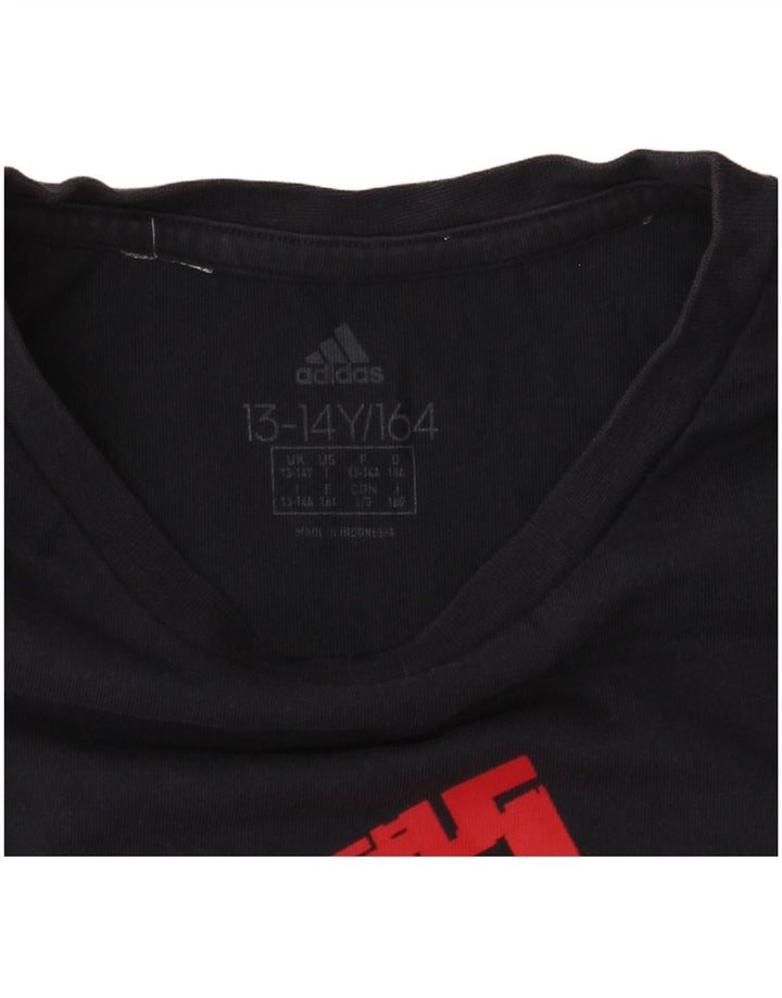 Adidas Boys Graphic T-Shirt Top 13-14 Years Navy Blue