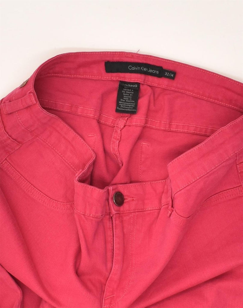 CALVIN KLEIN Womens Jegging Jeans UK 14 Large W32 L36 Pink Cotton | Vintage Calvin Klein | Thrift | Second-Hand Calvin Klein | Used Clothing | Messina Hembry 