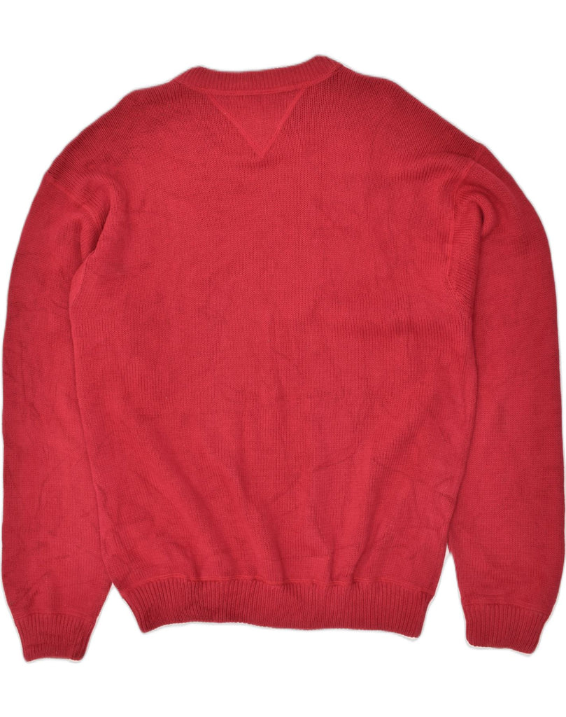 TOMMY HILFIGER Mens Crew Neck Jumper Sweater XL Red Cotton | Vintage Tommy Hilfiger | Thrift | Second-Hand Tommy Hilfiger | Used Clothing | Messina Hembry 