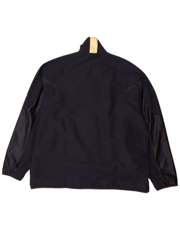 Adidas Mens Rain Jacket UK 42 XL Navy Blue Polyester