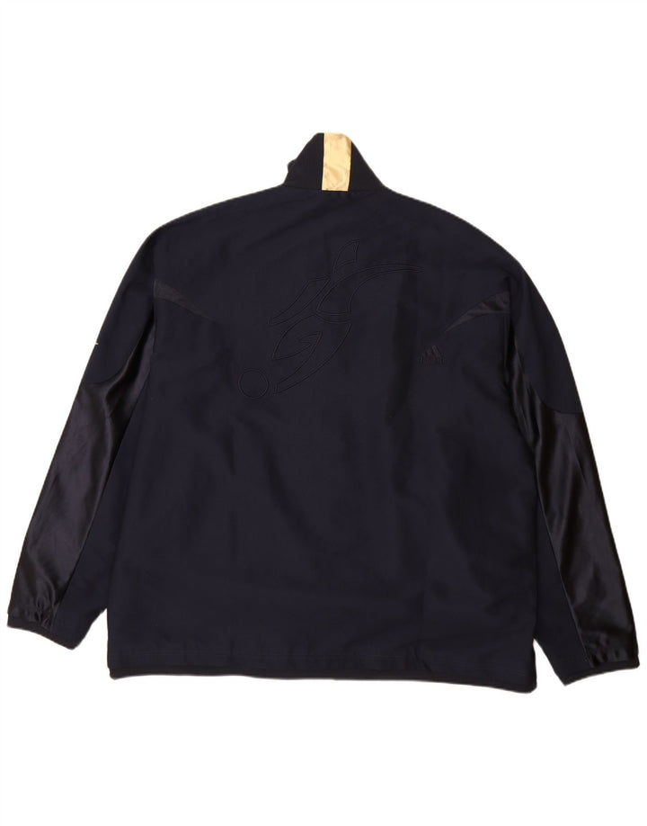 Adidas Mens Rain Jacket UK 42 XL Navy Blue Polyester