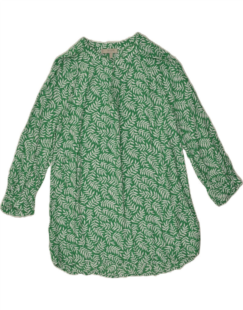 HOBBS Womens Long Sleeve Tunic Dress UK 12 Medium Green Floral Viscose | Vintage Hobbs | Thrift | Second-Hand Hobbs | Used Clothing | Messina Hembry 