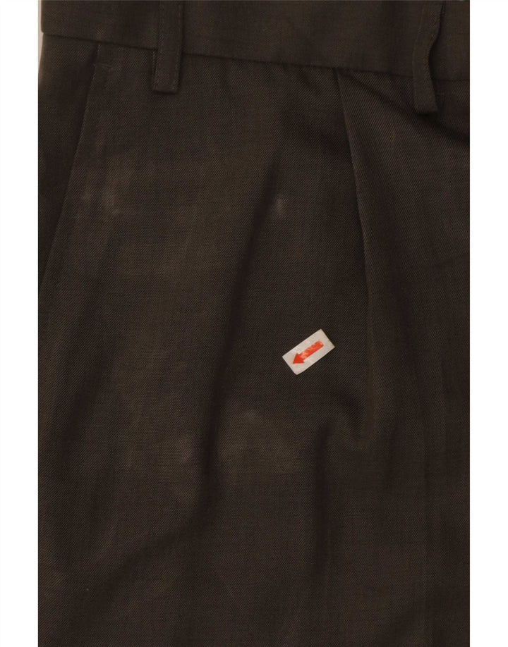 Marks & Spencer Mens Pegged Suit Trousers W40 L31 Khaki Polyester