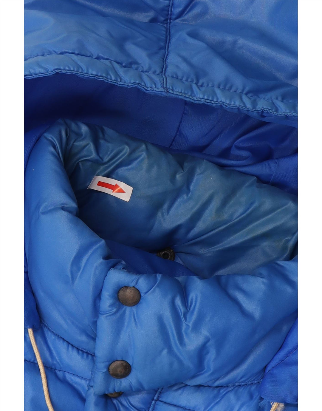 Vintage Mens Hooded Padded Jacket UK 38 Medium Blue Polyamide