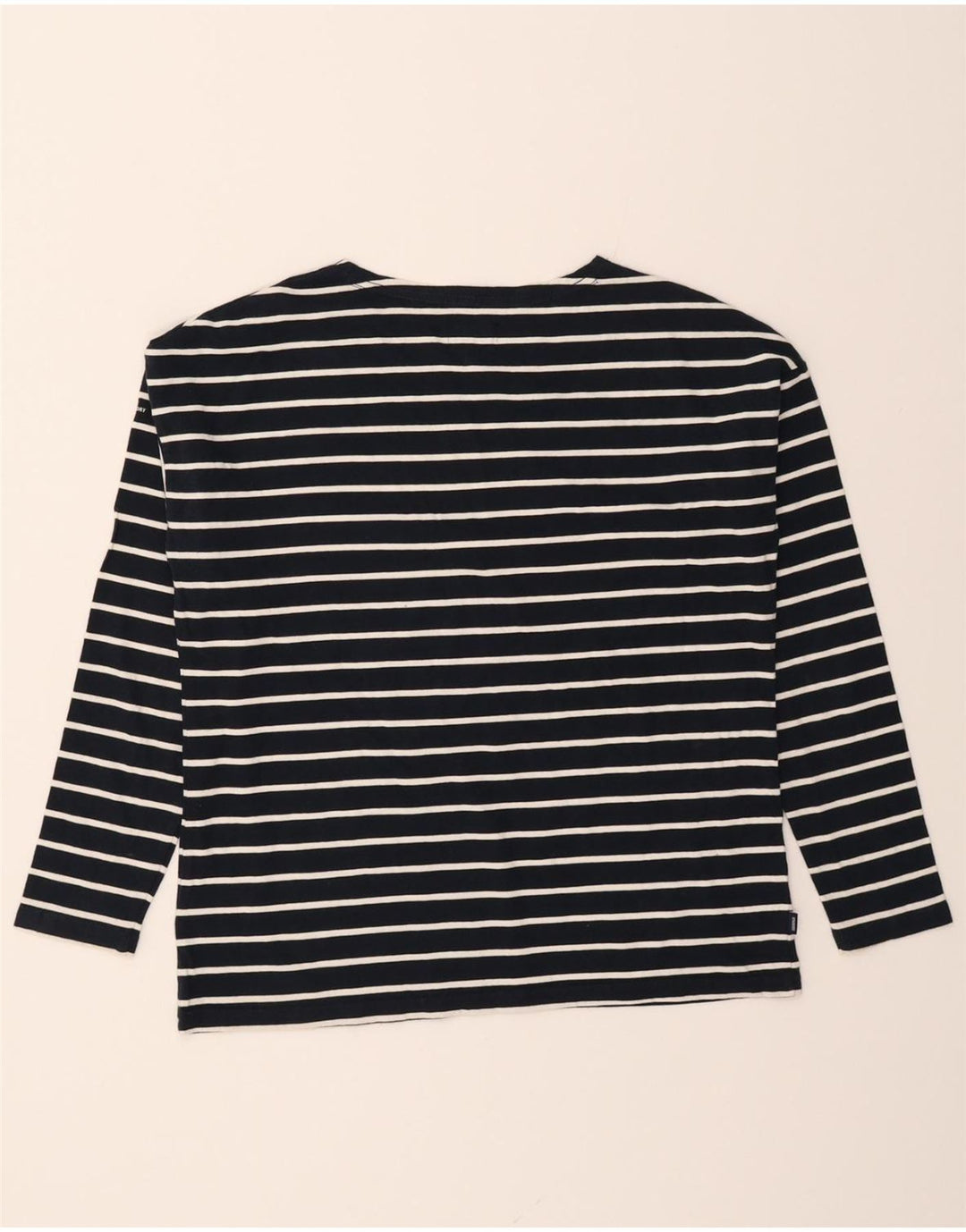 SUPERDRY Womens Top Long Sleeve UK 12 Medium Navy Blue Striped Cotton Vintage Superdry and Second-Hand Superdry from Messina Hembry 