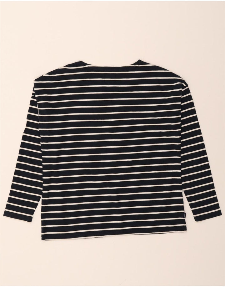 SUPERDRY Womens Top Long Sleeve UK 12 Medium Navy Blue Striped Cotton Vintage Superdry and Second-Hand Superdry from Messina Hembry 