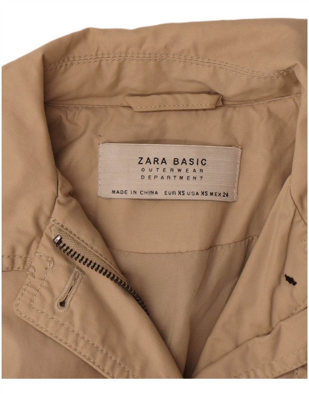 Zara Womens Trench Coat UK 6 XS Beige