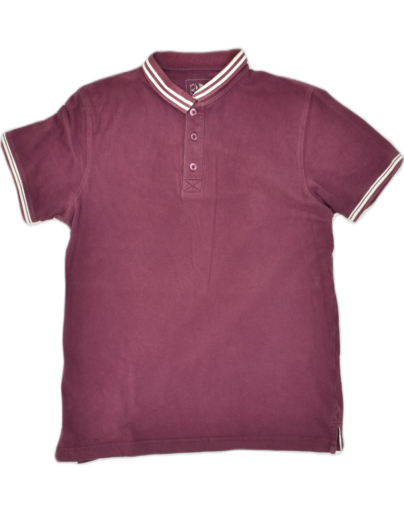 DACK'S Mens Polo Shirt Medium Burgundy Cotton | Vintage Dack's | Thrift | Second-Hand Dack's | Used Clothing | Messina Hembry 