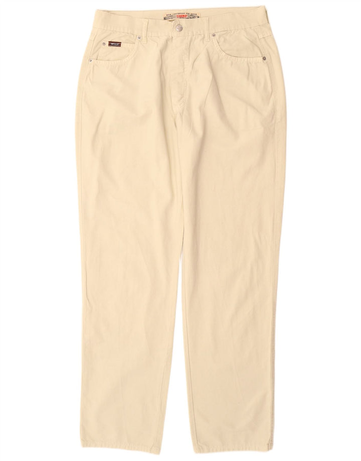 WILD JEANS Mens Tapered Casual Trousers IT 54 2XL W34 L33 Beige Cotton