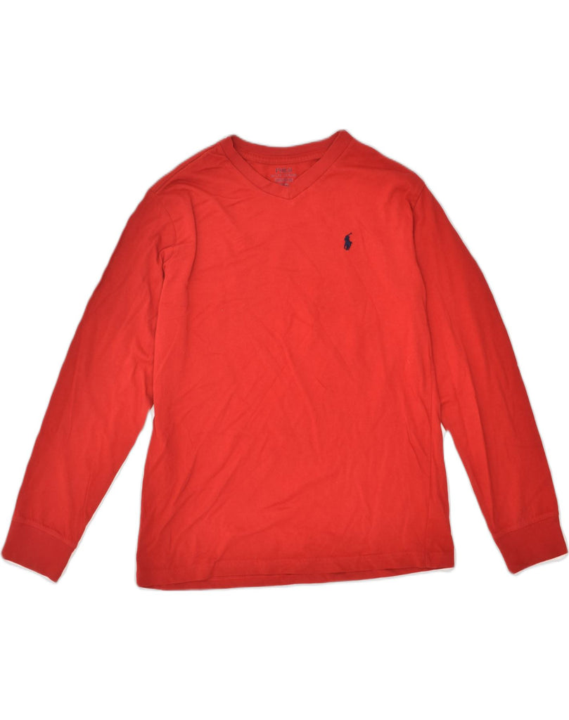 POLO RALPH LAUREN Boys Top Long Sleeve 14-15 Years Large Red Cotton | Vintage Polo Ralph Lauren | Thrift | Second-Hand Polo Ralph Lauren | Used Clothing | Messina Hembry 