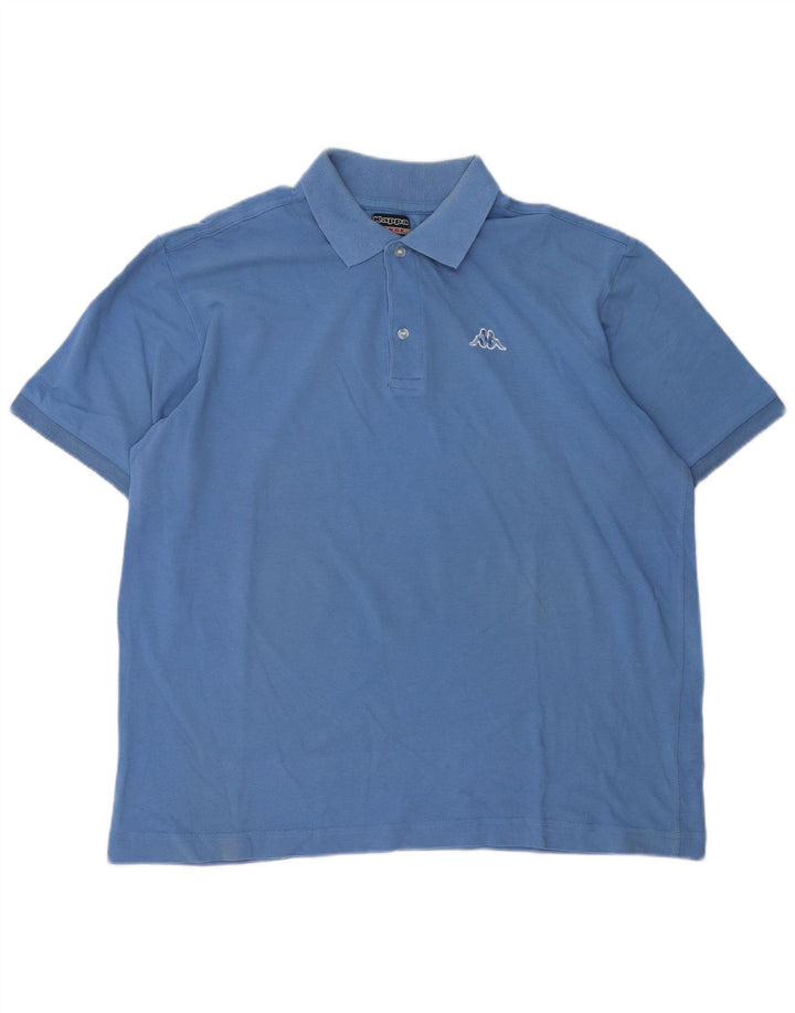 Kappa Mens Polo Shirt Large Blue Cotton