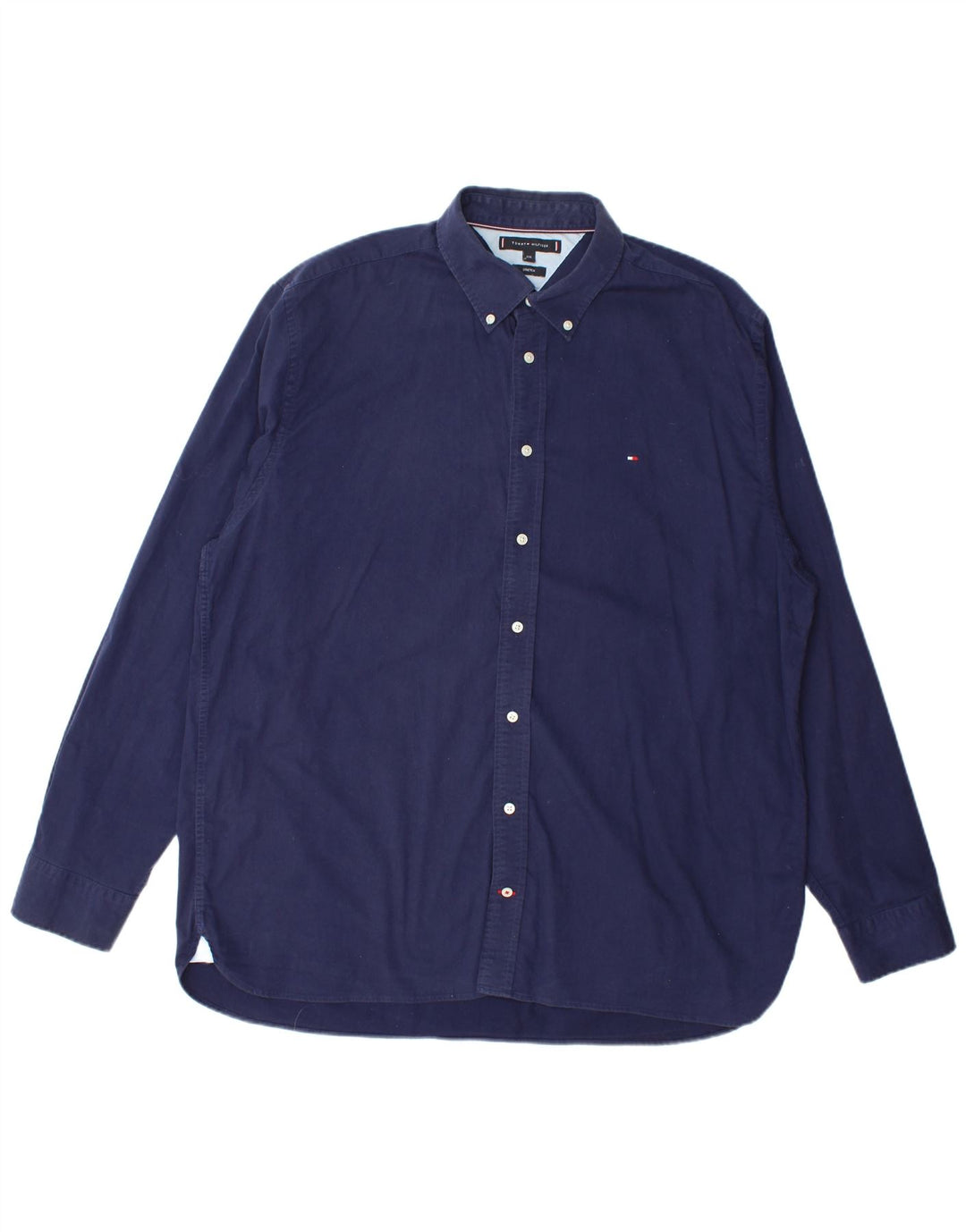 TOMMY HILFIGER Mens Shirt 2XL Navy Blue Cotton