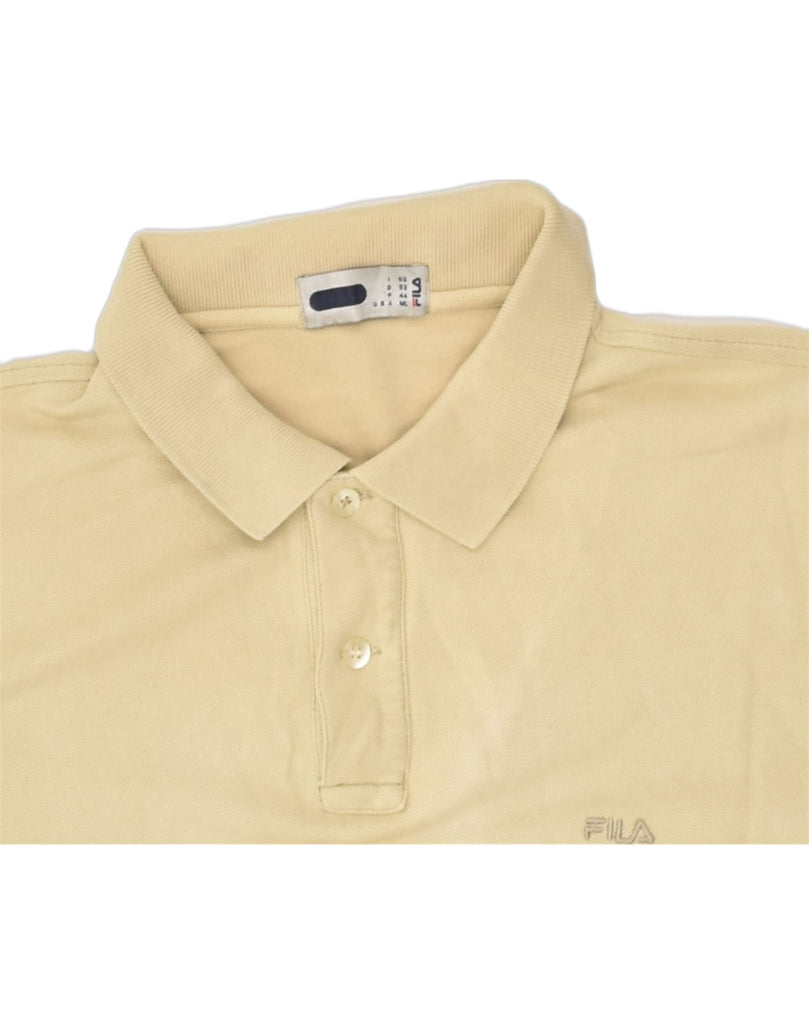 FILA Mens Polo Shirt Medium Beige Cotton | Vintage Fila | Thrift | Second-Hand Fila | Used Clothing | Messina Hembry 