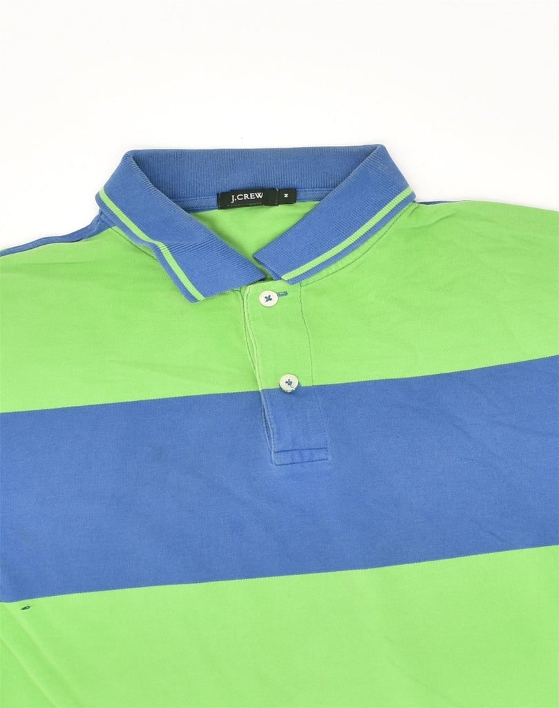 J. CREW Mens Polo Shirt Medium Green Striped Cotton | Vintage J. Crew | Thrift | Second-Hand J. Crew | Used Clothing | Messina Hembry 