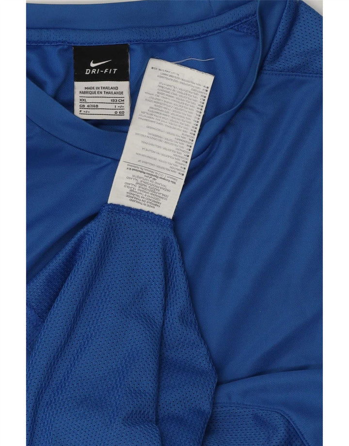 Nike Mens T-Shirt Top 2XL Blue Polyester Sports