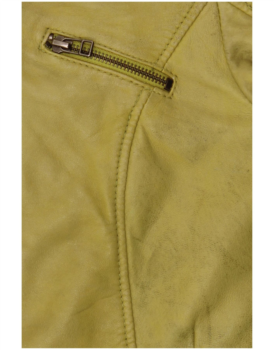 Freaky Nation Womens Leather Jacket UK 10 Small Green Leather