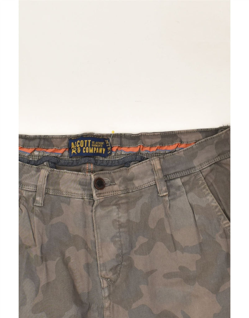 ALCOTT Mens Slim Cargo Trousers W38 L28 Grey Camouflage Cotton | Vintage Alcott | Thrift | Second-Hand Alcott | Used Clothing | Messina Hembry 