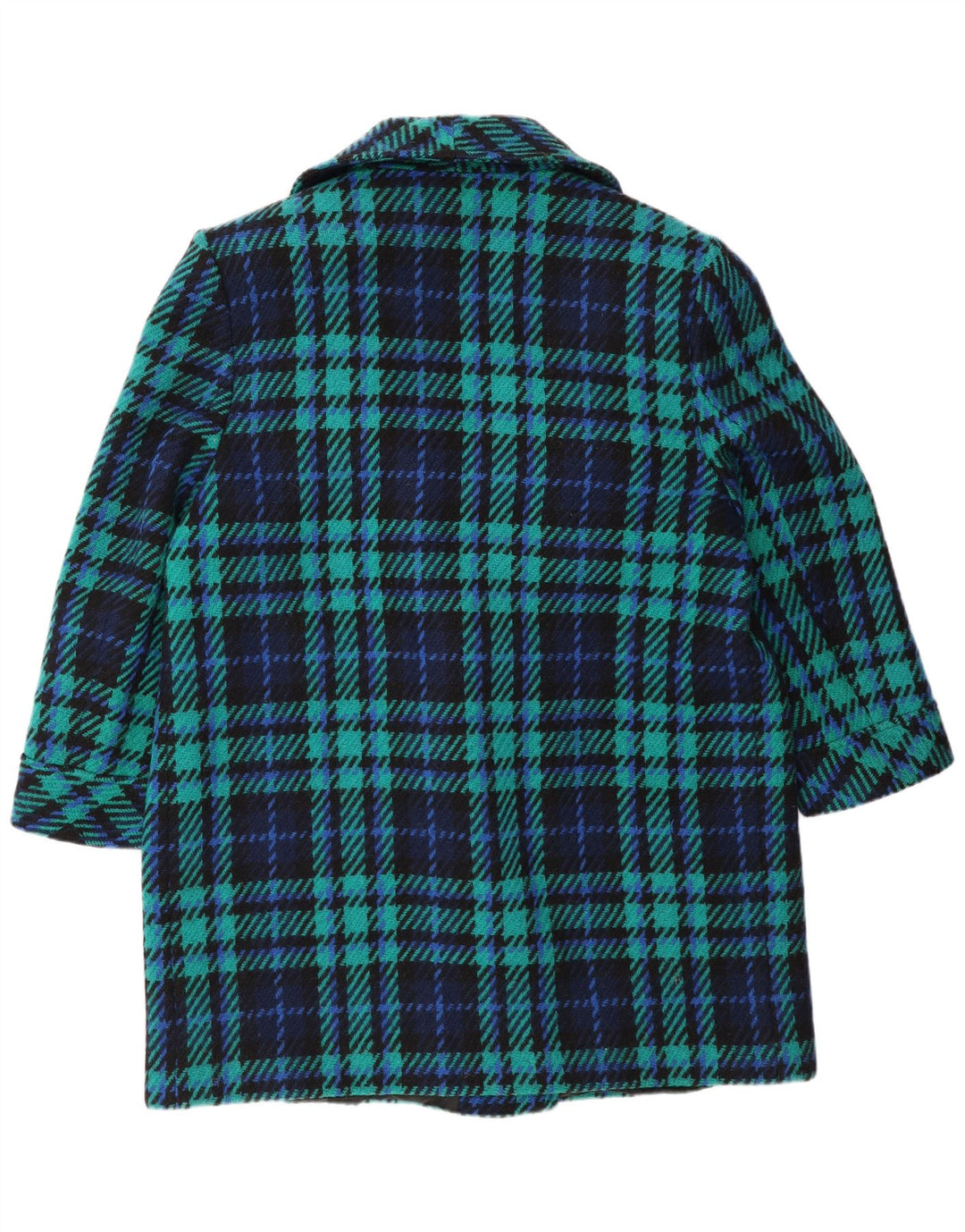 Vintage Womens Oversized Overcoat UK 16 Large Green Plaid
