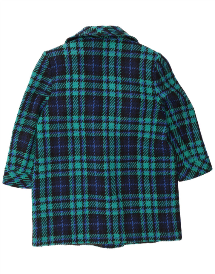 Vintage Womens Oversized Overcoat UK 16 Large Green Plaid