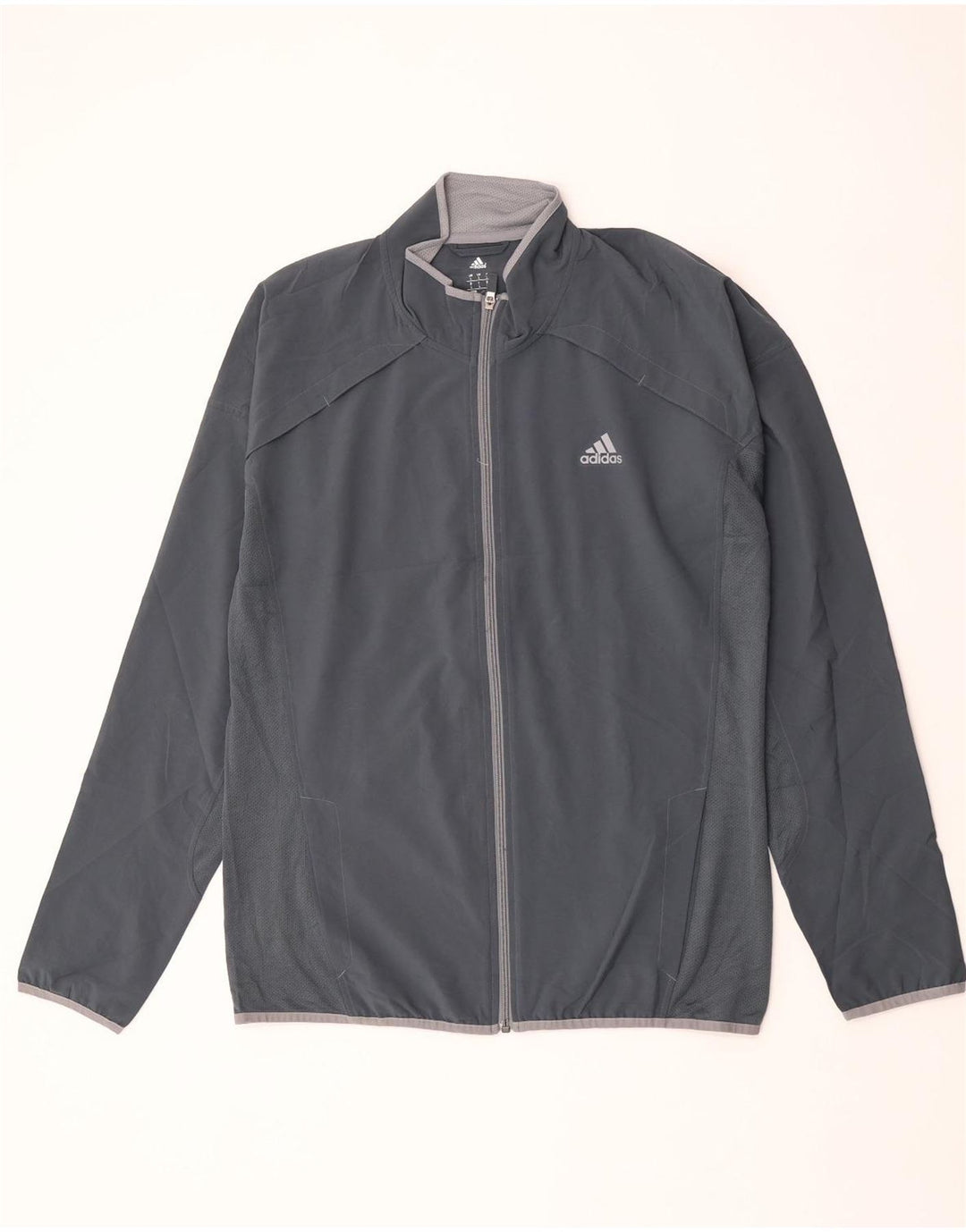 Adidas Mens Climalite Tracksuit Top Jacket Large Grey Polyester