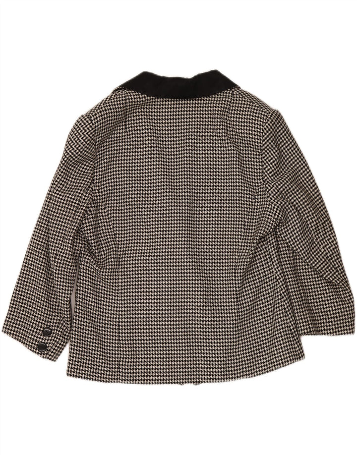 VINTAGE Womens Double Breasted Blazer Jacket IT 52 2XL Black Houndstooth Vintage Vintage and Second-Hand Vintage from Messina Hembry 