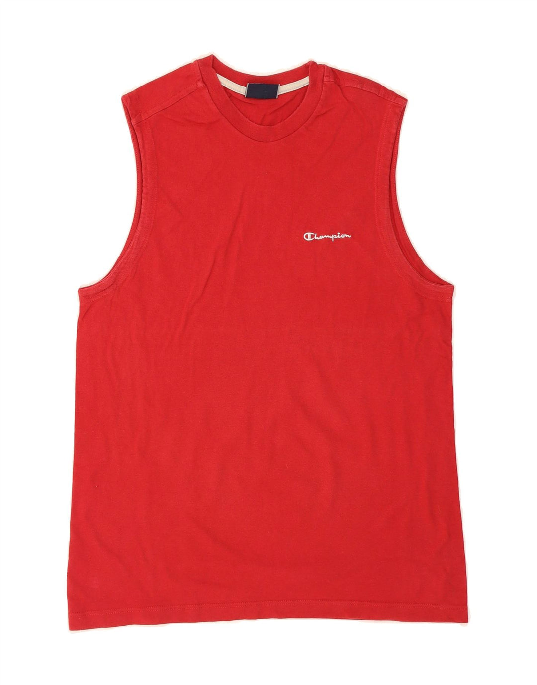 CHAMPION Womens Vest Top UK 14 Large Red Cotton Vintage Champion and Second-Hand Champion from Messina Hembry 