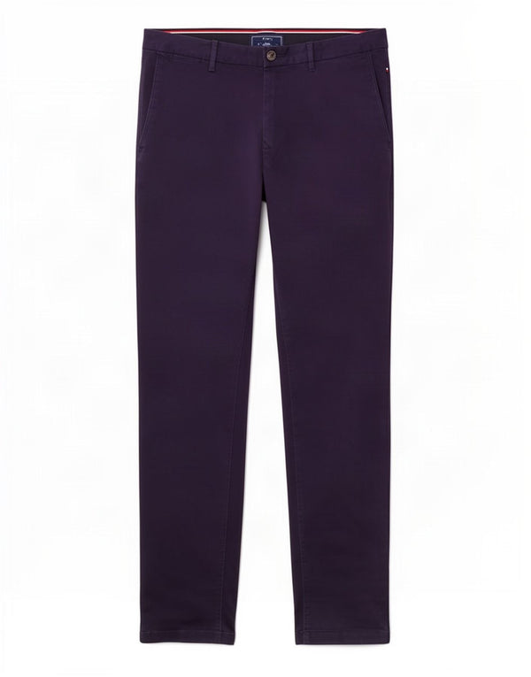 Tommy Hilfiger Mens Slim Chino Trousers W34 L34 Navy Blue Cotton