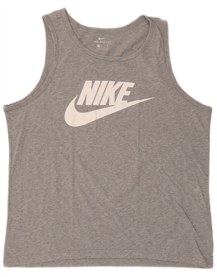 Nike Mens Graphic Vest Top Large Grey Cotton